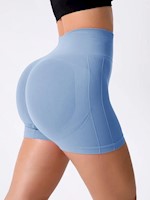 Shorts deportivos de cintura ancha - L, Celeste